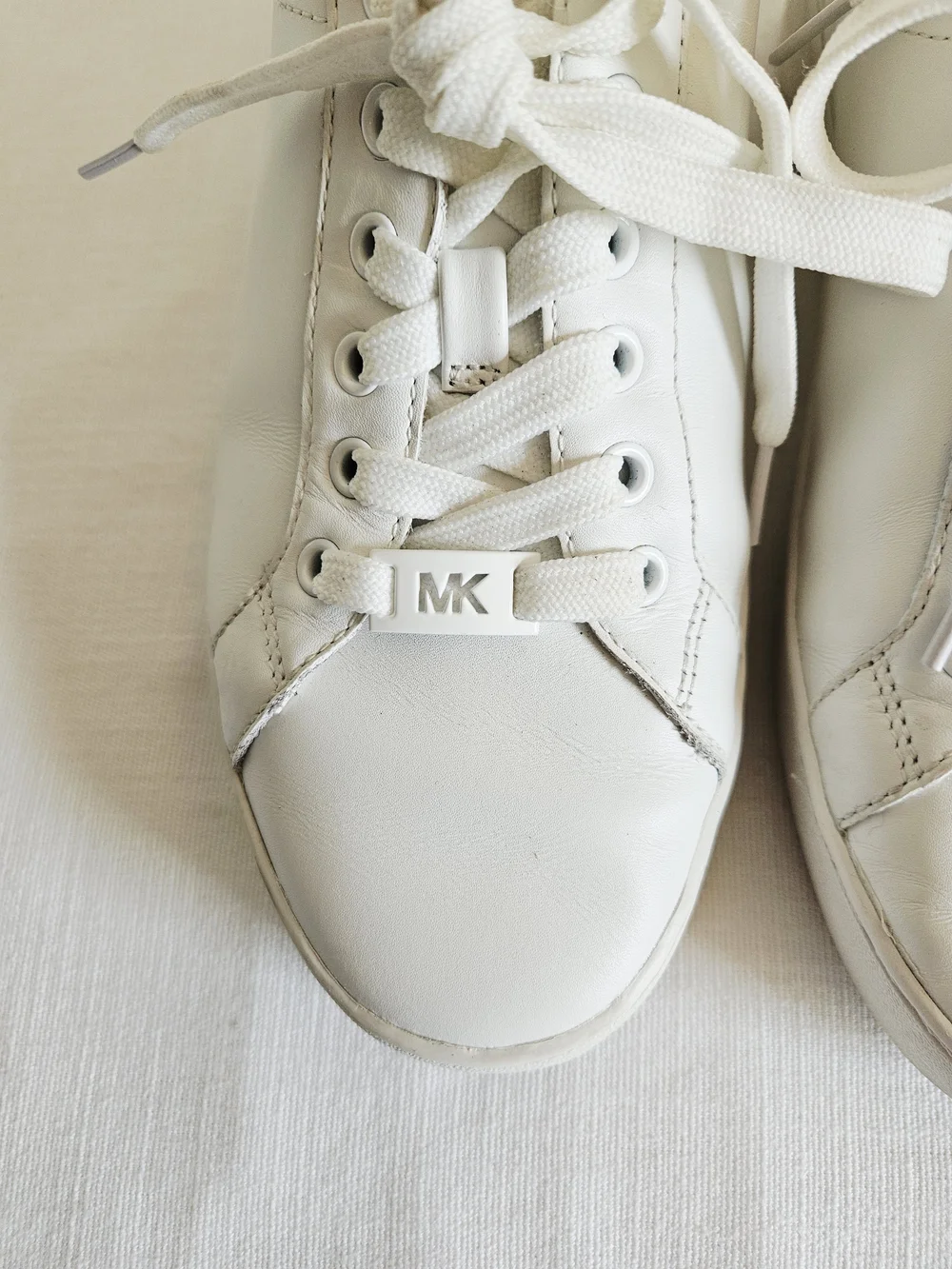 Michael Kors Women's White Leather Low-Top Sneakers